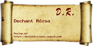 Dechant Rózsa névjegykártya